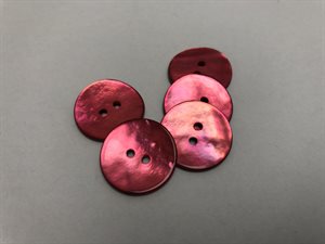 Farvet perlemor knap - fuchsia, 15 mm